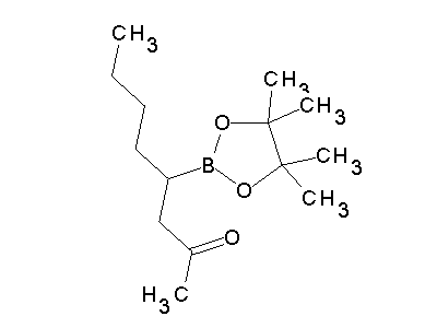 Chemical structure of 4-(4,4,5,5-tetramethyl-1,3,2-dioxaborolan-2-yl)octan-2-one