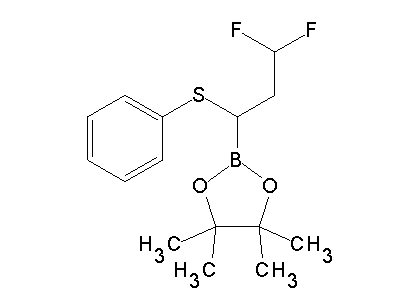Chemical structure of pinacol 1-(phenylthio)-3,3-difluoropropane-1-boronate