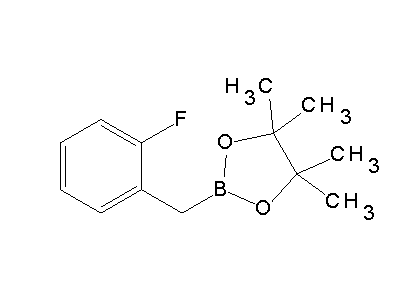 Chemical structure of 2-(2-fluorobenzyl)-4,4,5,5-tetramethyl-1,3,2-dioxaborolane
