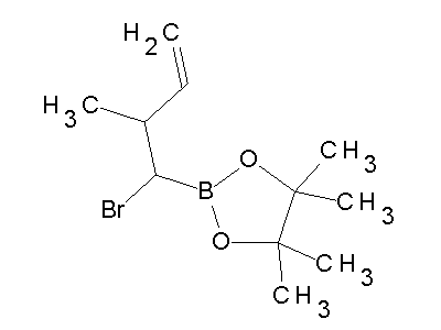 Chemical structure of 2-(1-bromo-2-methylbut-3-enyl)-4,4,5,5-tetramethyl-1,3,2-dioxaborolane