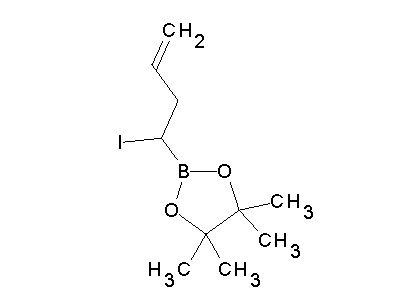 Chemical structure of 2-(1-iodobut-3-enyl)-4,4,5,5-tetramethyl-1,3,2-dioxaborolane