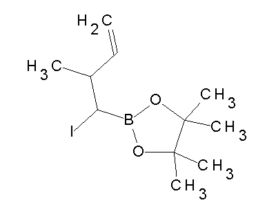 Chemical structure of 2-(1-iodo-2-methylbut-3-enyl)-4,4,5,5-tetramethyl-1,3,2-dioxaborolane