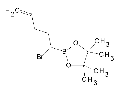 Chemical structure of 2-(1-bromopent-4-enyl)-4,4,5,5-tetramethyl-1,3,2-dioxaborolane