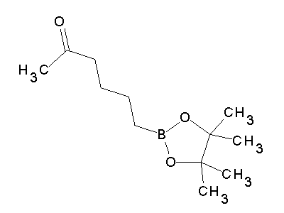 Chemical structure of 2-(5-oxohexyl)-4,4,5,5-tetramethyl-[1,3,2]dioxaborolane