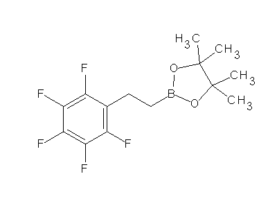 Chemical structure of 2-(2-pentafluorophenylethyl)-4,4,5,5-tetramethyl-[1,3,2]dioxaborolane