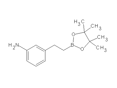 Chemical structure of 3-(2-(4,4,5,5-tetramethyl-1,3,2-dioxaborolan-2-yl)ethyl)aniline