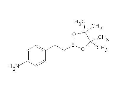 Chemical structure of 4-(2-(4,4,5,5-tetramethyl-1,3,2-dioxaborolan-2-yl)ethyl)benzenamine