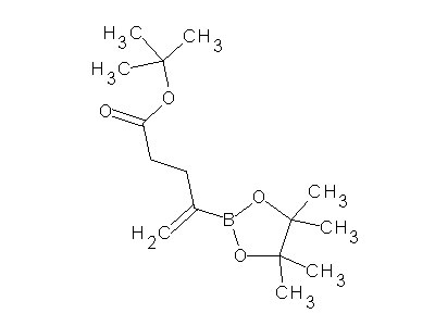 Chemical structure of tert-butyl 4-(4,4,5,5-tetramethyl-1,3,2-dioxaborolan-2-yl)pent-4-enoate