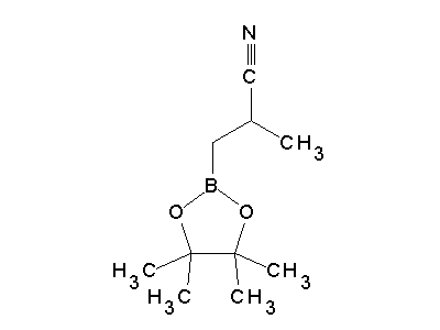 Chemical structure of alpha,4,4,5,5-pentamethyl-1,3,2-dioxaborolane-2-propanenitrile