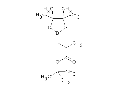 Chemical structure of tert-butyl 2-methyl-3-(4,4,5,5-tetramethyl-1,3,2-dioxaborolan-2-yl)propanoate