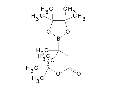 Chemical structure of tert-butyl 3-methyl-3-(4,4,5,5-tetramethyl-1,3,2-dioxaborolan-2-yl)butanoate