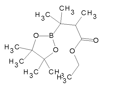 Chemical structure of ethyl 2,3-dimethyl-3-(4,4,5,5-tetramethyl-1,3,2-dioxaborolan-2-yl)butanoate