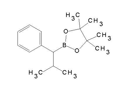 Chemical structure of 4,4,5,5-tetramethyl-2-(2-methyl-1-phenylpropyl)-1,3,2-dioxaborolane