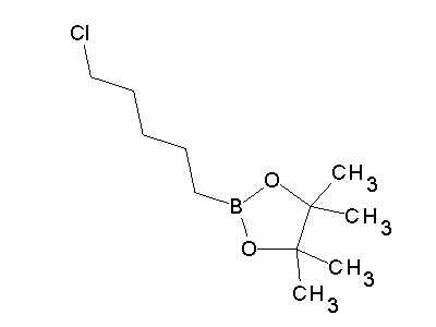 Chemical structure of 2-(5-chloropentyl)-4,4,5,5-tetramethyl-1,3,2-dioxaborolane