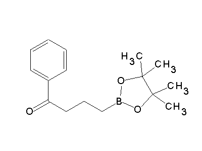 Chemical structure of 1-phenyl-4-(4,4,5,5-tetramethyl-1,3,2-dioxaborolan-2-yl)-1-butanone