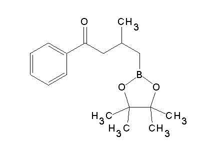 Chemical structure of 1-phenyl-3-methyl-4-(4,4,5,5-tetramethyl-1,3,2-dioxaborolan-2-yl)-1-butanone