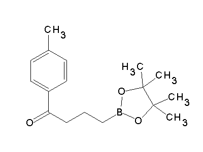 Chemical structure of 1-(4-methylphenyl)-4-(4,4,5,5-tetramethyl-1,3,2-dioxaborolan-2-yl)-1-butanone