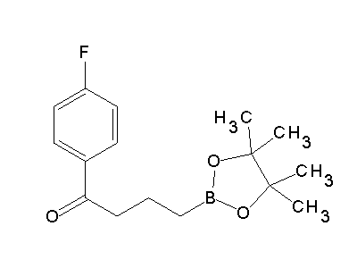 Chemical structure of 1-(4-fluorophenyl)-4-(4,4,5,5-tetramethyl-1,3,2-dioxaborolan-2-yl)-1-butanone