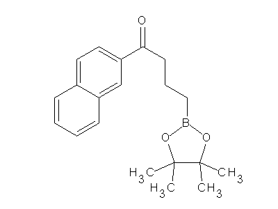 Chemical structure of 1-(2-naphthyl)-4-(4,4,5,5-tetramethyl-1,3,2-dioxaborolan-2-yl)-1-butanone