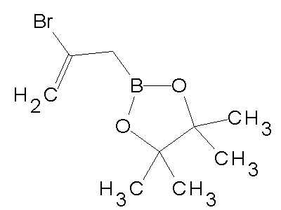 Chemical structure of 2-(2-bromo-allyl)-4,4,5,5-tetramethyl-[1,3,2]dioxaborolane