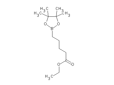 Chemical structure of ethyl 5-(4,4,5,5-tetramethyl-1,3,2-dioxaborol-2-yl)-pentanoate