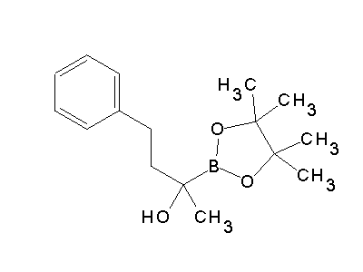 Chemical structure of 4-phenyl-2-(4,4,5,5-tetramethyl-1,3,2-dioxoborolan-2-yl)butan-2-ol