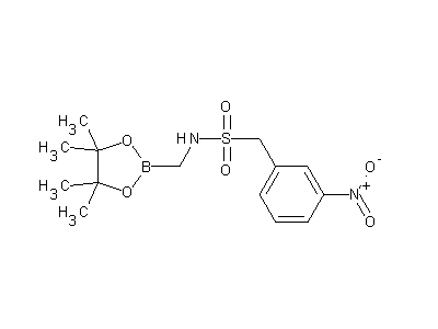 Chemical structure of pinacol (3-nitrophenylmethanesulfonylamino)methaneboronate