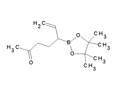 Chemical structure of 5-(4,4,5,5-tetramethyl-1,3,2-dioxaborolan-2-yl)hept-6-en-2-one