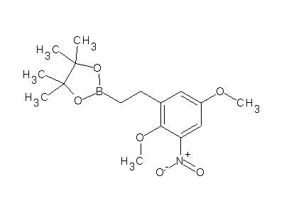 Chemical structure of 2-(2,5-dimethoxy-3-nitrophenethyl)-4,4,5,5-tetramethyl-1,3,2-dioxaborolane