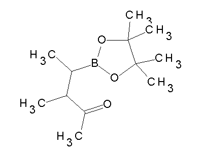Chemical structure of 3-methyl-4-(4,4,5,5-tetramethyl-1,3,2-dioxaborolan-2-yl)pentan-2-one