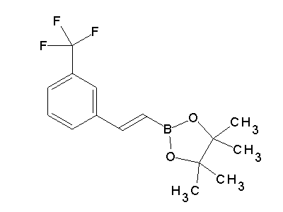 Chemical structure of (E)-4,4,5,5-tetramethyl-2-(3-(trifluoromethyl)styryl)-1,3,2-dioxaborolane