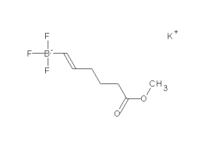 Chemical structure of potassium (E)-6-methoxy-6-oxohex-1-enyltrifluoroborate