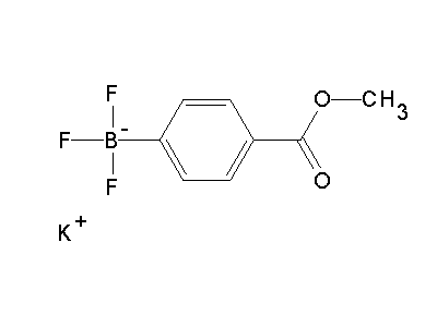 Chemical structure of potassium 4-(methoxycarbonyl)phenyltrifluoroborate