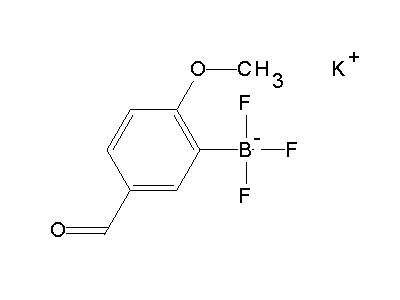 Chemical structure of potassium 5-formyl-2-methoxyphenyltrifluoroborate