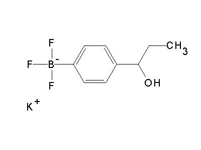 Chemical structure of potassium 4-(1-hydroxypropyl)phenyltrifluoroborate