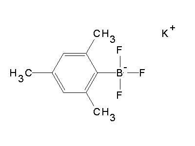 Chemical structure of potassium trifluoro-(2,4,6-trimethylphenyl)boranuide