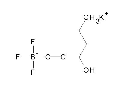 Chemical structure of potassium (1-hex-1-yn-3-ol)trifluoroborate