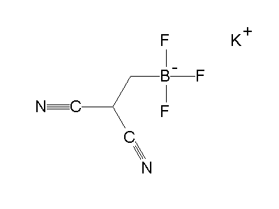 Chemical structure of potassium 2,2-dicyanoethyltrifluoroborate