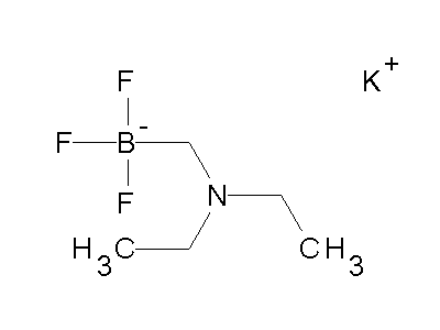 Chemical structure of potassium N,N-diethyl-trifluoroboratomethylamine