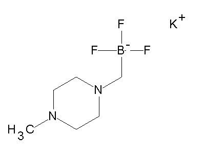 Chemical structure of potassium 1-methyl-4-(trifluoroboratomethyl)piperazine