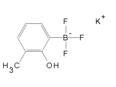 Chemical structure of potassium trifluoro-(2-hydroxy-3-methylphenyl)boranuide