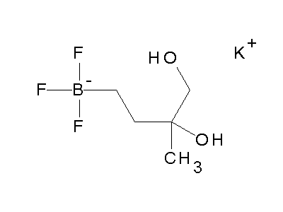 Chemical structure of potassium 3,4-dihydroxy-3-methylbutyltrifluoroborate
