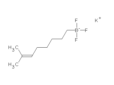 Chemical structure of potassium 7-methyl-6-octenyltrifluoroborate