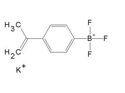 Chemical structure of potassium 4-(alpha-methyl)styrenyltrifluoroborate