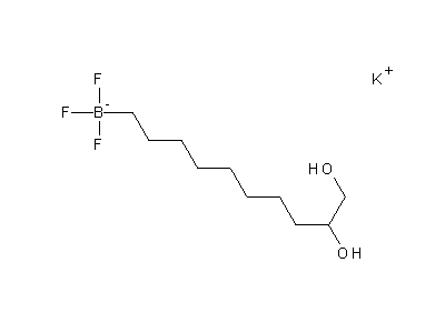 Chemical structure of potassium 9,10-dihydroxydecyl(trifluoro)boranuide