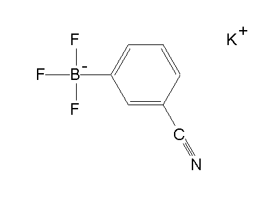 Chemical structure of potassium 3-cyanophenyltrifluoroborate