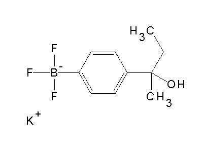 Chemical structure of potassium 4-(2-hydroxybut-2-yl)phenyl trifluoroborate