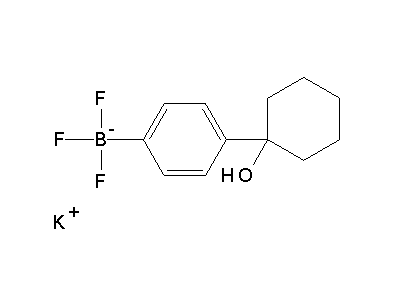Chemical structure of potassium 4-(1-hydroxycyclohexyl)phenyl trifluoroborate