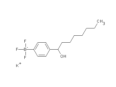 Chemical structure of potassium 4-(1-hydroxyoctyl)phenyl trifluoroborate