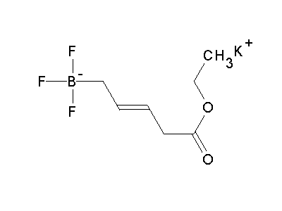Chemical structure of potassium trifluoro(4-ethoxycarbonyl-2-butenyl)borate